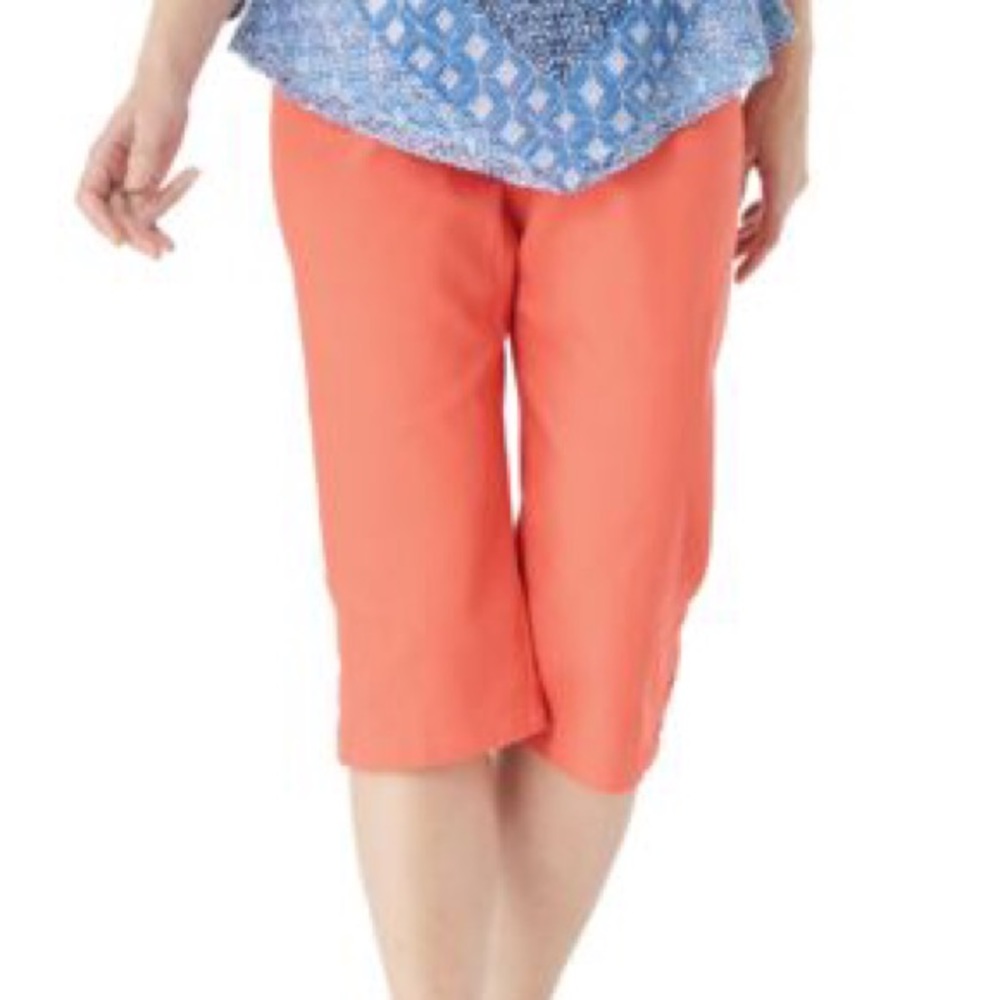 y2k 90s glitter coral capri pants